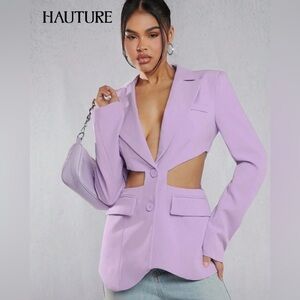 SHEIN Lilac Cut-Out Blazer